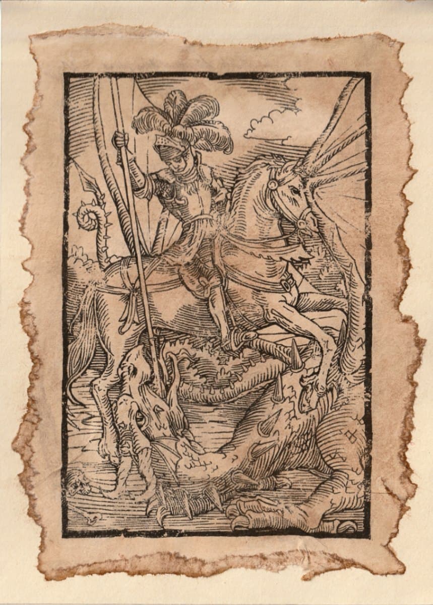 Vitez in zmaj (print)