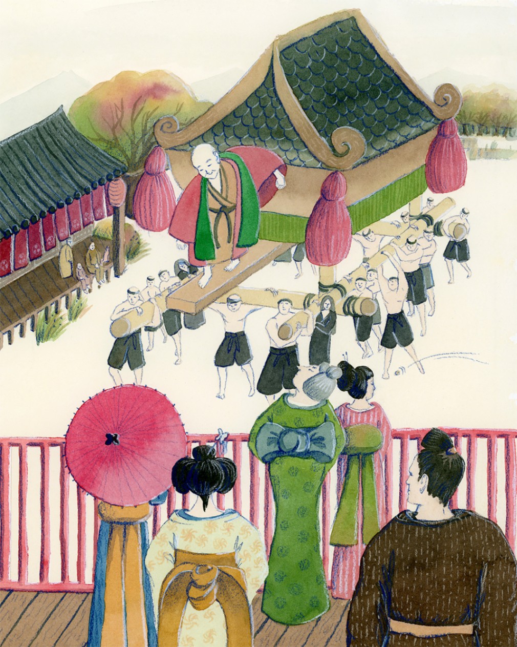 Japonske pravljice: Komebukuro in Avabukuro (giclée odtis)