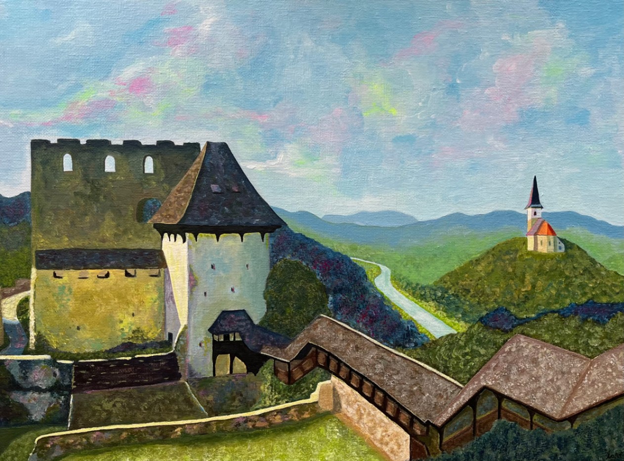 Celjski grad in cerkev na Miklavškem hribu