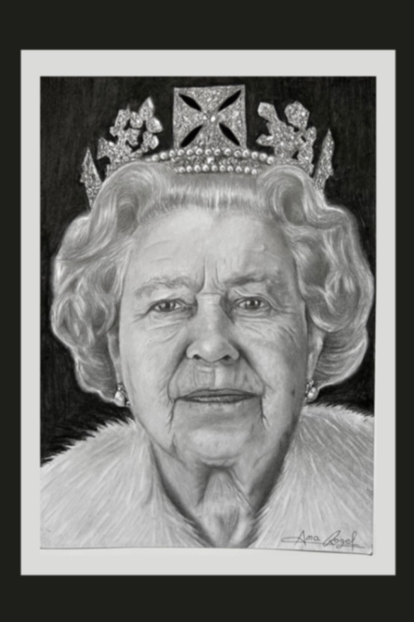 • Portrait of Queen Elizabeth II as tribute to Her late Majesty.