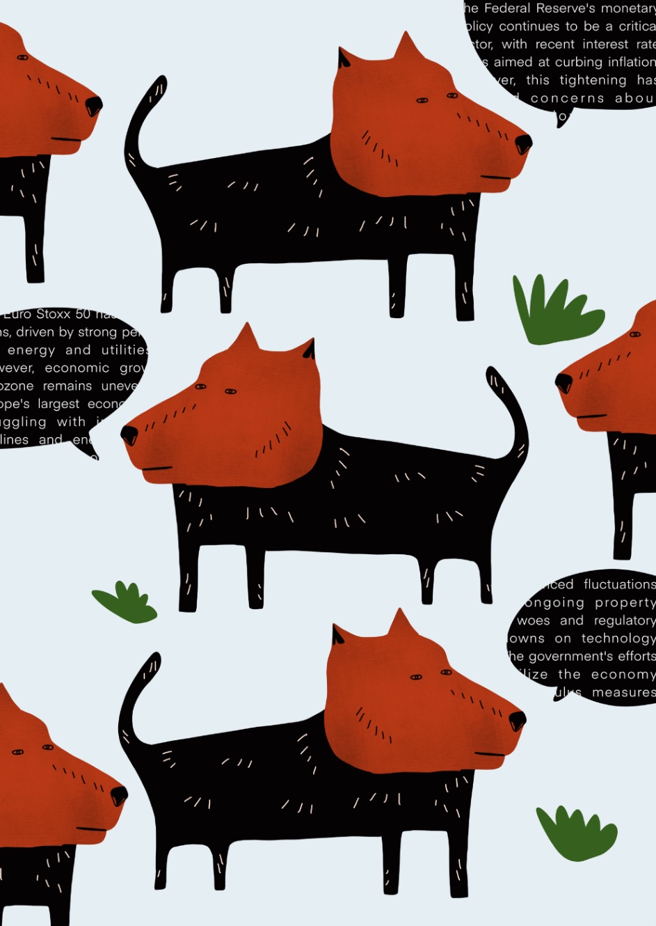 Dogs Discussing Global Economy